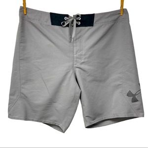 Under Armour Swim Shorts W40 Grey Heatgear Loose Fit